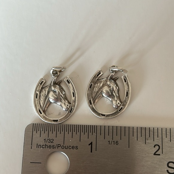 Horse/Horse shoe pendants or Earrings Sterling Silver - Picture 7 of 9